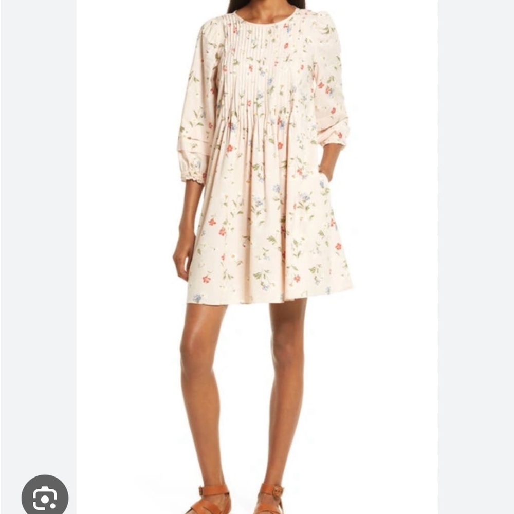 Madewell Floral Pink Cream Dress